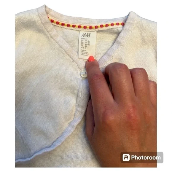 H&M natural white cotton bolero size 18M - Picture 3 of 4
